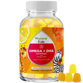Phytoral Kids Omega DHA Gummies bottle for kid-friendly brain and immunity support.