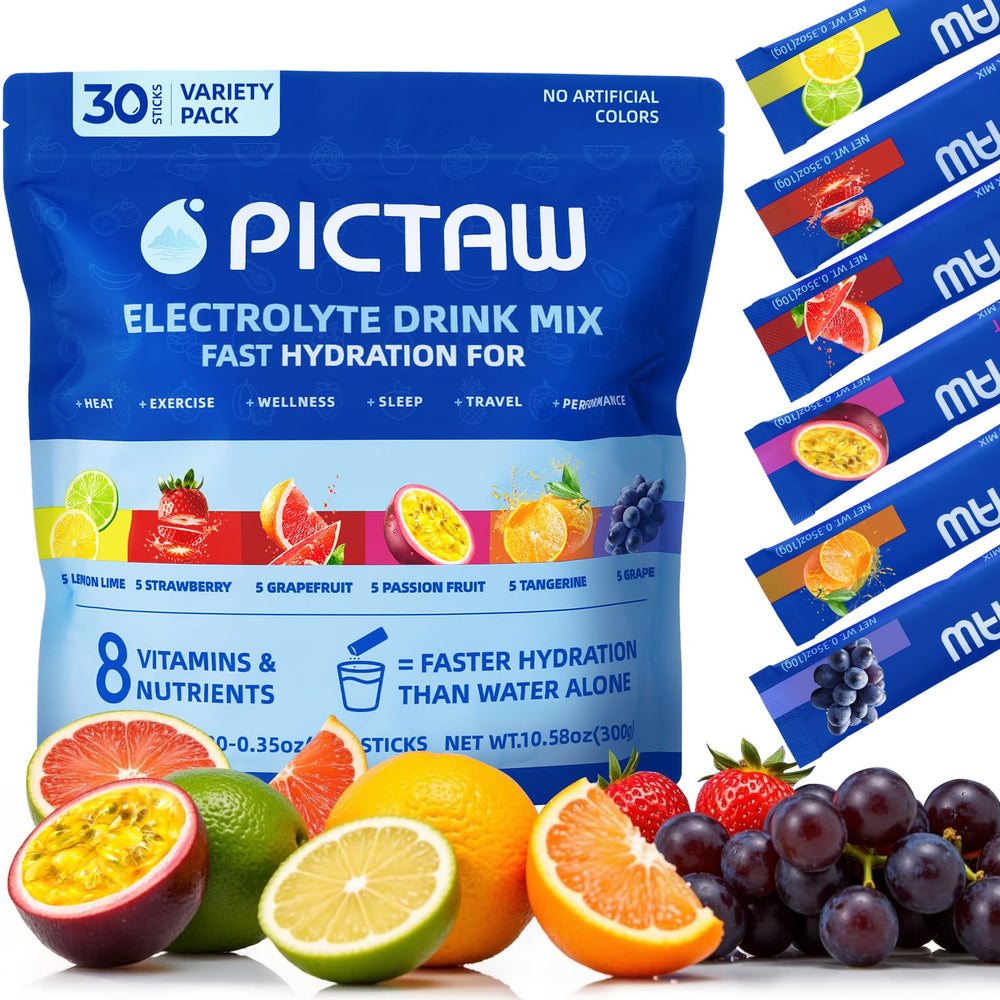 PICTAW electrolyte packets dissolve quickly in water for fast hydration.