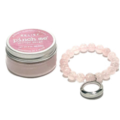 Pinch Me Therapy Dough bracelet with tiger's eye charm for on-the-go stress relief.