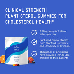 Orange Piper LDL gummy ready for daily consumption.