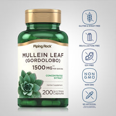 Piping Rock Mullein Leaf Extract 1500mg dose highlighting potent daily support.