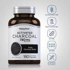 Piping Rock activated charcoal pack front showing two-pack packaging.