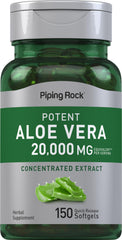 Piping Rock Aloe Vera Capsules bottle shows convenient softgels for daily use