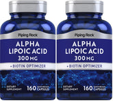 Piping Rock Alpha Lipoic Acid 300mg bottle front, ideal for daily supplementation