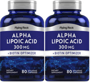 Piping Rock Alpha Lipoic Acid 300mg bottle front for daily wellness support