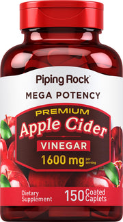 Piping Rock Apple Cider Vinegar Caplets bottle front for a convenient daily supplement routine.