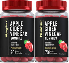 Piping Rock Apple Cider Vinegar Gummies bottle front view for easy daily use.