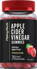 Piping Rock Apple Cider Vinegar Gummies bottle front, convenient daily wellness support