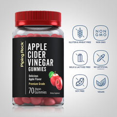 Piping Rock Apple Cider Vinegar Gummies packaging, ideal for travel and on-the-go use