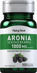 Piping Rock Aronia Berry Capsules bottle front, convenient daily supplement for healthy living.