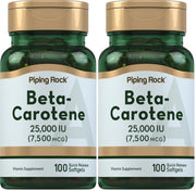 Piping Rock Beta Carotene softgels bottle for daily vitamin A support.