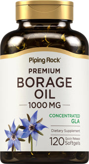 Piping Rock Borage Oil softgel bottle front view for daily omega support.