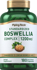 Piping Rock Boswellia Extract capsules showcase high-potency 1200 mg formula for daily use.