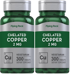 Piping Rock Chelated Copper bottle close-up for daily mineral support.