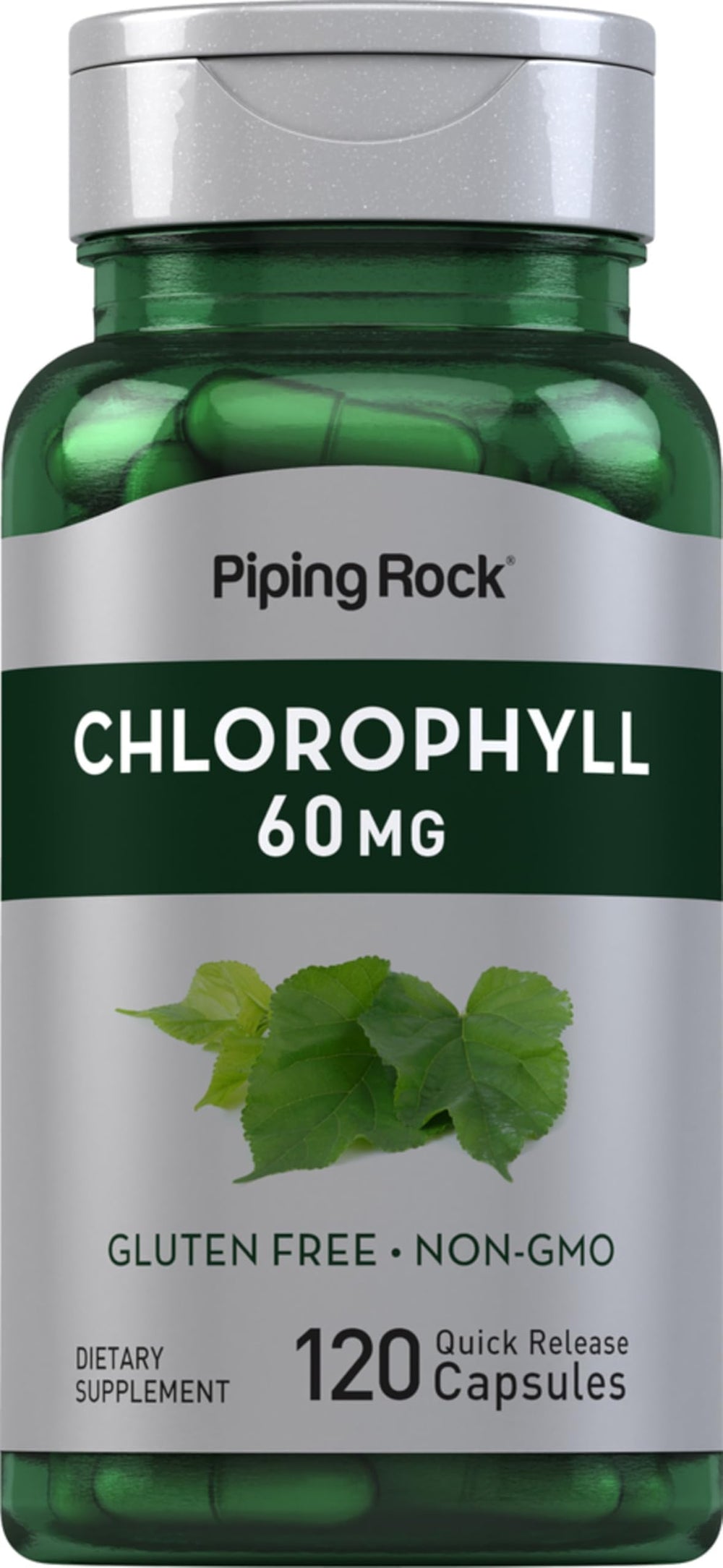 Piping Rock Chlorophyll Capsules bottle with mulberry leaf extract for daily wellness.