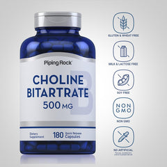 Piping Rock Choline Bitartrate pack of 2 for reliable daily nutrition.