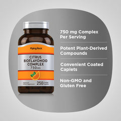 Piping Rock Citrus Bioflavonoids Complex non-GMO badge signaling trusted ingredients.