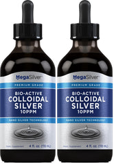 Piping Rock colloidal silver drops bottle 10 ppm in a two-pack.