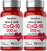 Piping Rock CoQ10 200mg softgels bottle for daily wellness support