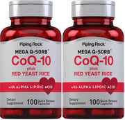 Piping Rock CoQ10 with Red Yeast Rice bottle for daily wellness support