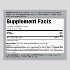 Piping Rock creatine monohydrate capsules bottle on a clean countertop.