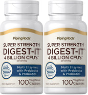 Piping Rock Digestive Enzymes probiotic bottle front for digestive support.