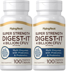 Piping Rock Digestive Enzymes probiotic bottle front for digestive support.