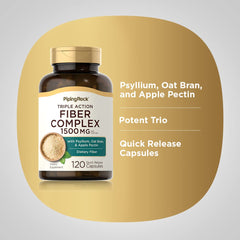 Piping Rock Fiber Complex bottle pour, ready-to-take capsules.