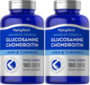 Piping Rock Glucosamine Chondroitin MSM Turmeric front label highlights the joint-support blend.