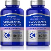 Piping Rock glucosamine chondroitin msm turmeric bottle front showing triple strength