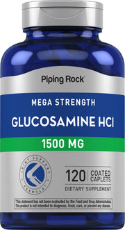 Piping Rock Glucosamine HCL 1500mg bottle cap close-up for joint support