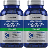 Piping Rock Glucosamine Sulfate 1000mg bottle front for daily joint support.