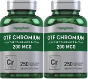 Piping Rock GTF Chromium bottle label highlights high-potency supplementation