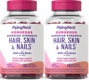 Piping Rock Hair Skin and Nails softgels bottle front for daily beauty support