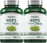 Piping Rock hops extract bottle front suggests a high-potency daily supplement