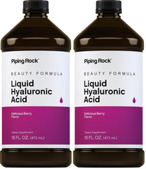 Piping Rock Hyaluronic Acid Berry Liquid bottle front for easy daily use