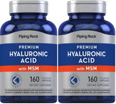 Piping Rock Hyaluronic Acid with MSM bottle front view for daily supplement routine.