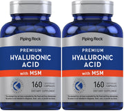 Piping Rock Hyaluronic Acid with MSM bottle front view for daily supplement routine.
