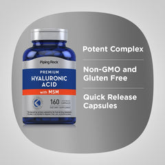 Piping Rock Hyaluronic Acid with MSM product label verifies ingredients.