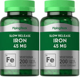 Piping Rock 45 mg iron tablet front view for daily support