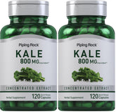 Piping Rock kale extract capsules bottle front view for easy daily supplementation