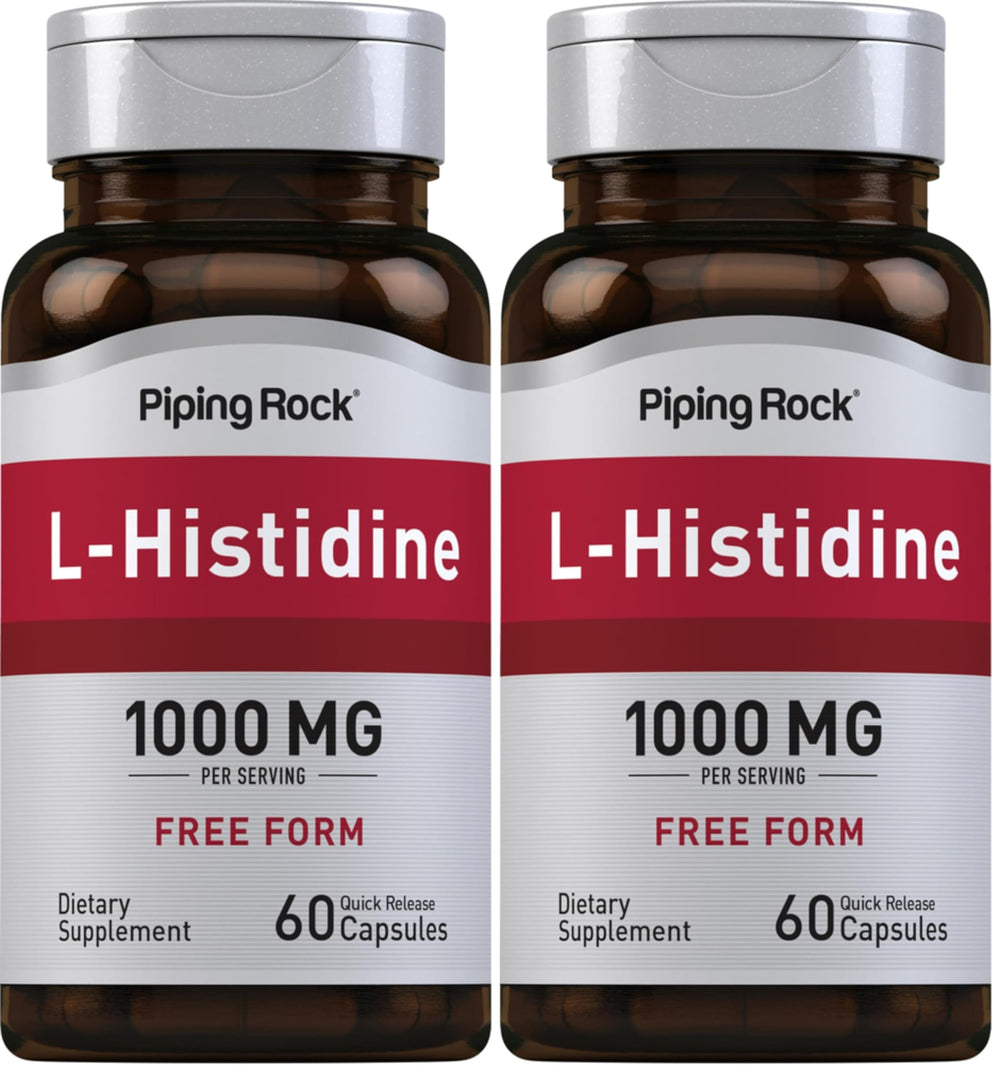 Piping Rock L-Histidine 1000 mg bottle front view for daily wellness support