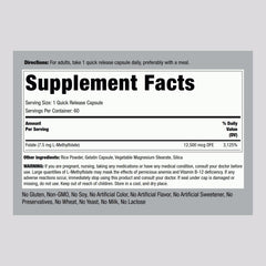 Piping Rock L-Methylfolate 7.5 mg capsules close-up showing small, easy-to-swallow tablets.