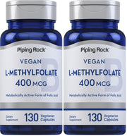 Piping Rock L-Methylfolate bottle front view for daily wellness support.