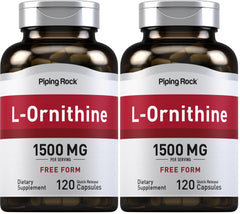 Piping Rock L-Ornithine bottle for convenient daily use.