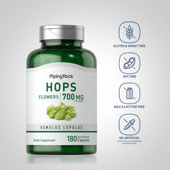 Piping Rock therapeutic grade hops label indicating purity and quality