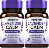 Piping Rock Lavender Calm Pill bottle with daily softgels for daytime calm