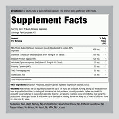 Piping Rock Liver Cleanse Complex bottle side view with product details.