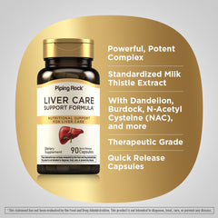 Piping Rock Liver Cleanse Complex ingredients panel featuring milk thistle extract.