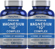 Piping Rock Magnesium 10-in-One Complex bottle with convenient capsules for daily wellness
